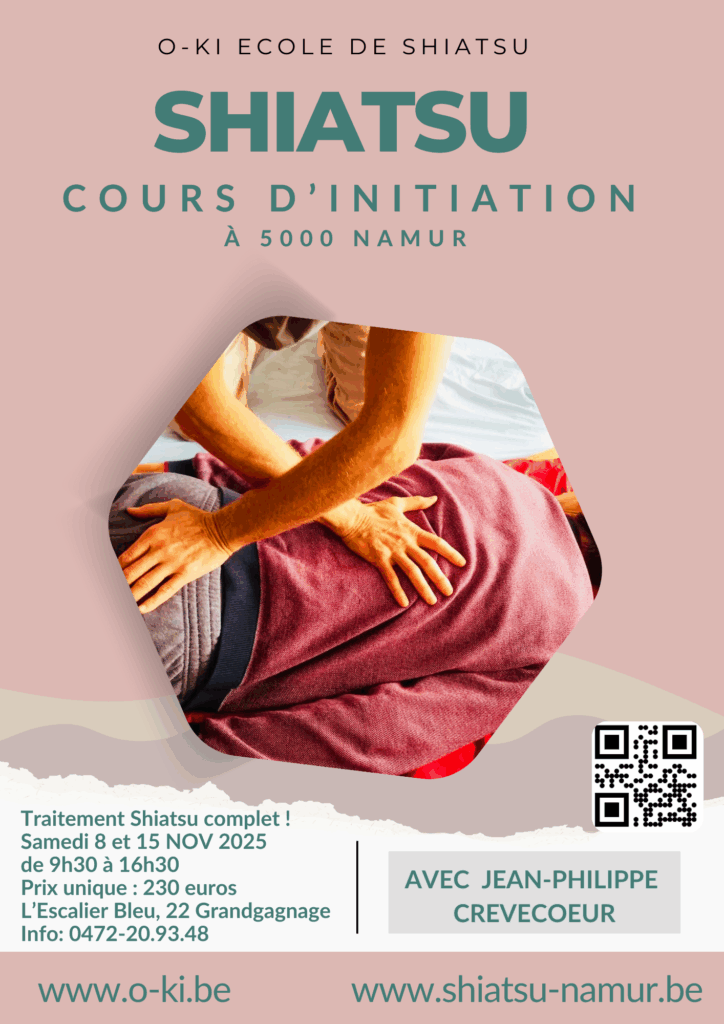 Initiation Shiatsu Namur Wierde
Jean-Philippe Crèvecoeur 
Shiatsu Floreffe
Shiatsu Namur
Cours de Shiatsu débutant
Affiche Cours d'initiation au Shiatsu à Namur